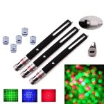 Alina 3 Pack 50mW RGB Laser Pens Built-in Batteries Come with 5 Lenses