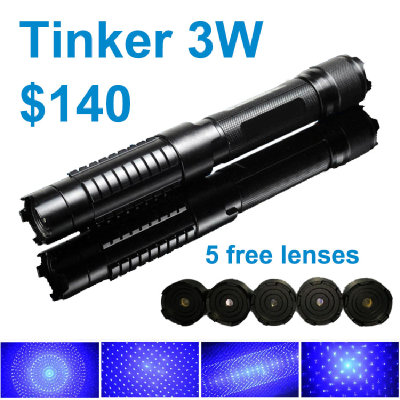 Tinker 3W Burning Laser Pointer -  The most popular handheld class 4 burning laser